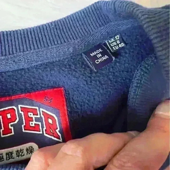 SuperDry Urban Street Logo Spellout Crewneck Sweatshirt US 8 - Picture 4 of 7